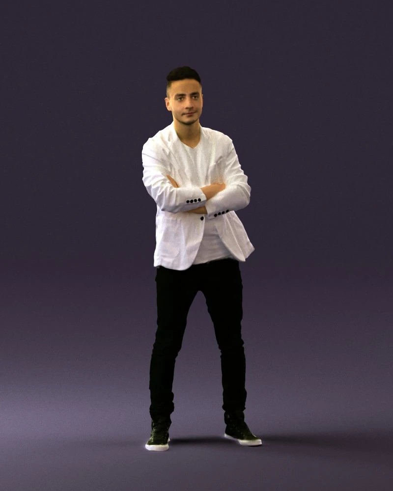 man in white jacket black pants converse 0532 3d print ready 3D Print Model .c4d .max .obj .3ds .fbx .stl .blend 