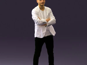 man in white jacket black pants converse 0532 3d print ready 3D Print Model