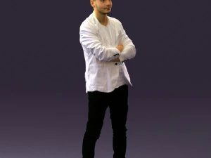 man in white jacket black pants converse 0532 3d print ready 3D Print Model