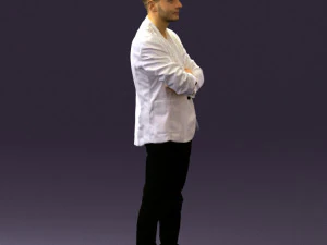 man in white jacket black pants converse 0532 3d print ready 3D Print Model