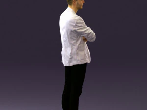 man in white jacket black pants converse 0532 3d print ready 3D Print Model