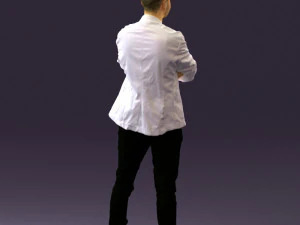 man in white jacket black pants converse 0532 3d print ready 3D Print Model