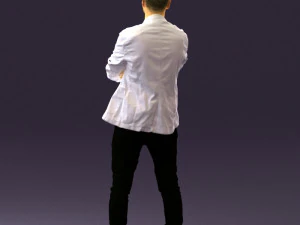man in white jacket black pants converse 0532 3d print ready 3D Print Model