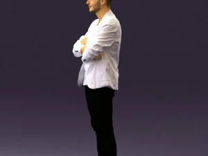 man in white jacket black pants converse 0532 3d print ready 3D Print Model