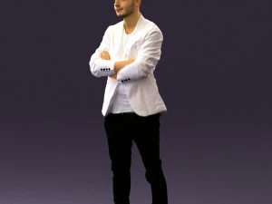 man in white jacket black pants converse 0532 3d print ready 3D Print Model