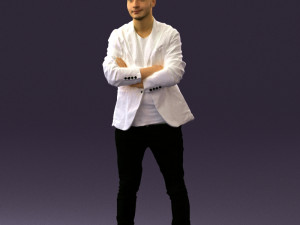 man in white jacket black pants converse 0532 3d print ready 3D Baskı Modeli
