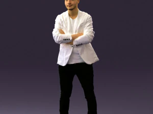 man in white jacket black pants converse 0532 3d print ready 3D Print Model
