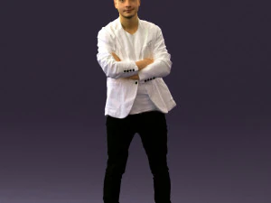 man in white jacket black pants converse 0532 3d print ready 3D Print Model
