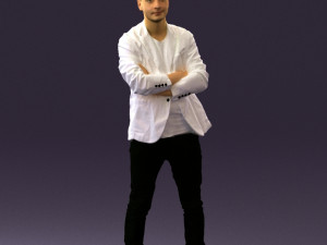 man in white jacket black pants converse 0532 3d print ready 3D Baskı Modeli