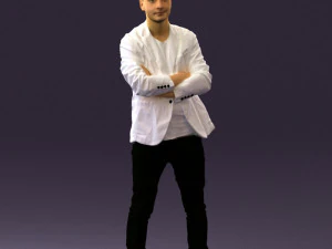man in white jacket black pants converse 0532 3d print ready 3D Print Model