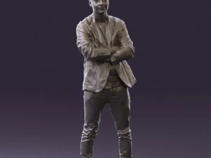 man in white jacket black pants converse 0532 3d print ready 3D Print Model