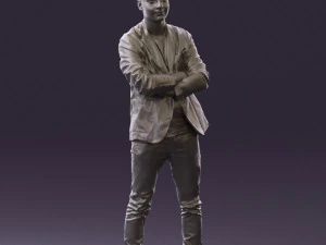 man in white jacket black pants converse 0532 3d print ready 3D Print Model
