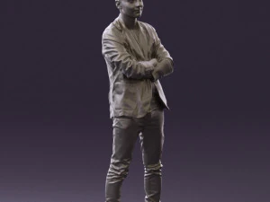 man in white jacket black pants converse 0532 3d print ready 3D Print Model