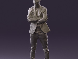 man in white jacket black pants converse 0532 3d print ready 3D Baskı Modeli