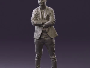 man in white jacket black pants converse 0532 3d print ready 3D Print Model