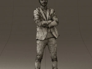 man in white jacket black pants converse 0532 3d print ready 3D Print Model