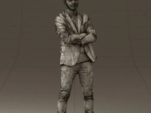 man in white jacket black pants converse 0532 3d print ready 3D Print Model