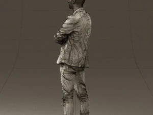 man in white jacket black pants converse 0532 3d print ready 3D Print Model