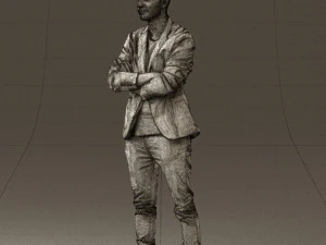 man in white jacket black pants converse 0532 3d print ready 3D Print Model