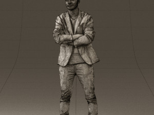 man in white jacket black pants converse 0532 3d print ready 3D Baskı Modeli