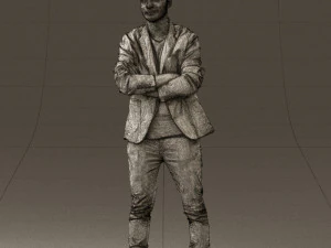 man in white jacket black pants converse 0532 3d print ready 3D Print Model