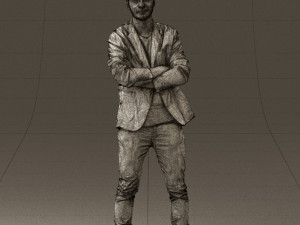 man in white jacket black pants converse 0532 3d print ready 3D Baskı Modeli