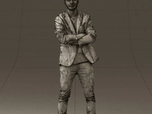 man in white jacket black pants converse 0532 3d print ready 3D Print Model