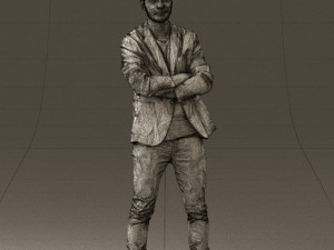 man in white jacket black pants converse 0532 3d print ready 3D Baskı Modeli
