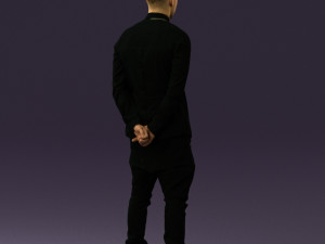 man in black golden chain 0530 3D Model