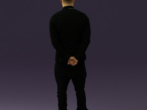 man in black golden chain 0530 3D Model