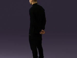 man in black golden chain 0530 3D Model