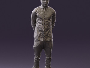 man in black golden chain 0530 3D Model