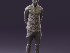 man in black golden chain 0530 3D Model