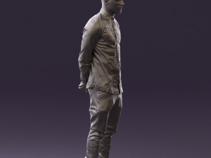 man in black golden chain 0530 3D Model