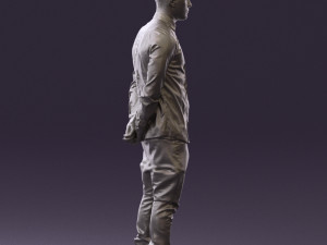 man in black golden chain 0530 3D Model