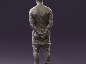 man in black golden chain 0530 3D Model