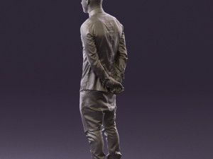 man in black golden chain 0530 3D Model