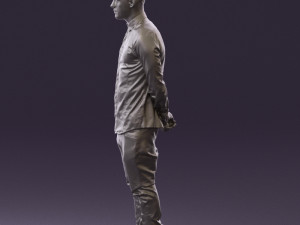 man in black golden chain 0530 3D Model