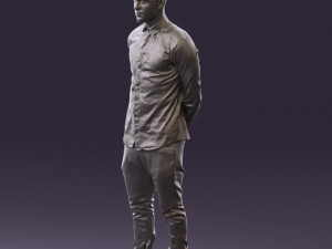 man in black golden chain 0530 3D Model
