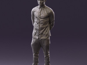 man in black golden chain 0530 3D Model