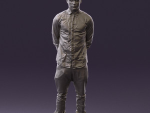 man in black golden chain 0530 3D Model