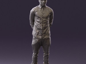man in black golden chain 0530 3D Model