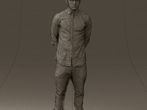 man in black golden chain 0530 3D Model