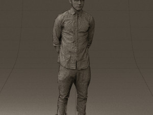 man in black golden chain 0530 3D Model