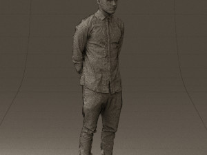 man in black golden chain 0530 3D Model