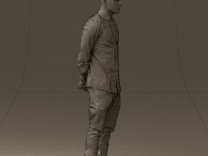 man in black golden chain 0530 3D Model