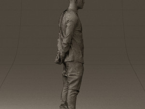 man in black golden chain 0530 3D Model
