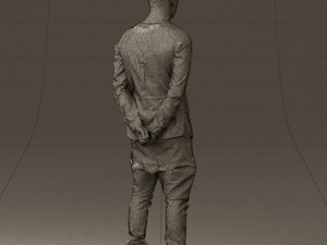 man in black golden chain 0530 3D Model