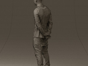 man in black golden chain 0530 3D Model
