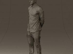 man in black golden chain 0530 3D Model